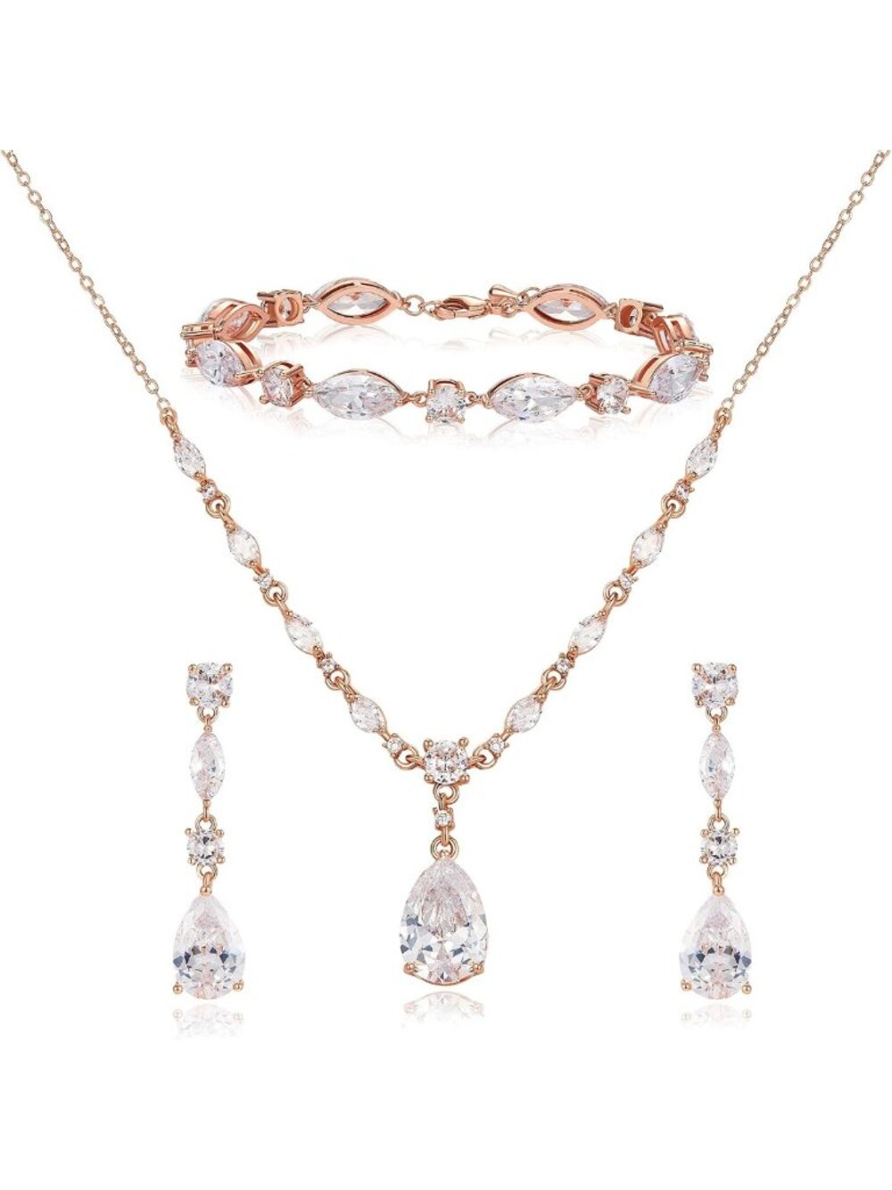 Elegant Teardrop Bridal Wedding Jewelry Set | Perfect for Brides & Bridesmaids